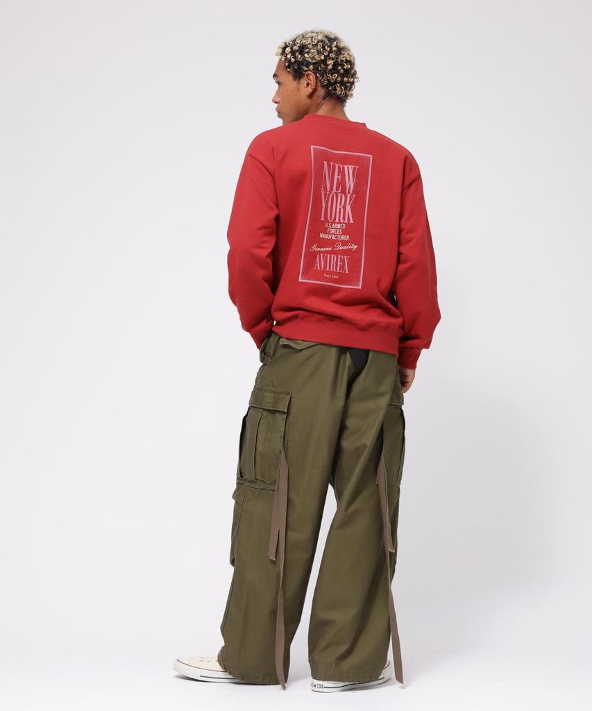 AVIREX TAPESTRY OF NEW YORK CREWNECK SWEAT(WEB&DEPOT Exclusive) men's F 104 dark red 783-4232015