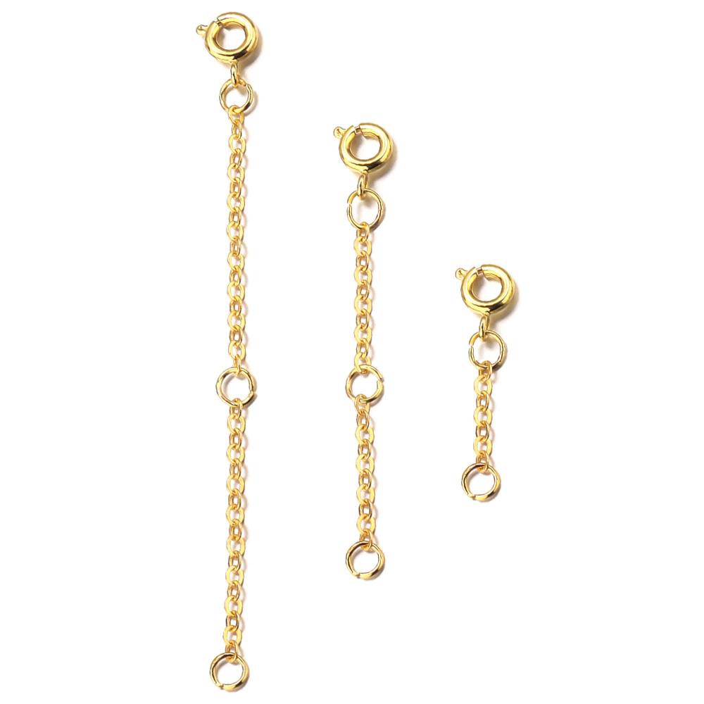 3 strip/set Extension Chain Adjustable Link Chains 4 Size Spring Buckle Necklace Bracelet Chain Extension for Jewelry Making