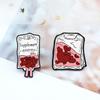 Blutbeutel Brooch Herz Supplement Energie Emaille Pin für Ärzte Krankenschwestern Tasche Kragen Anstecknadeln Vampir Abzeichen Modeschmuck Geschenk