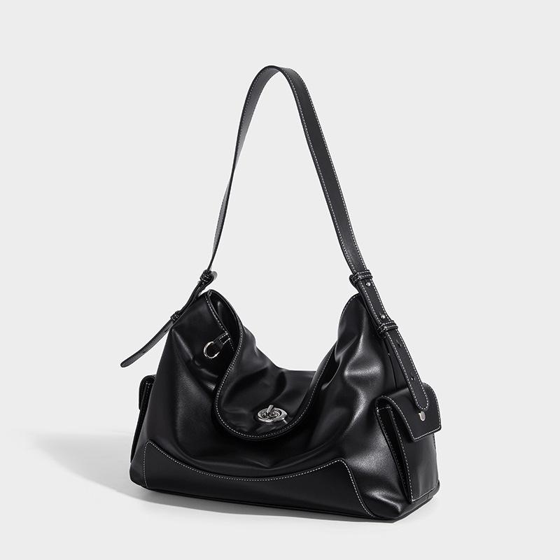 Fashion Women's Bag 2025 New Oil Wax Leather Single Shoulder Crossbody Soft Bag High-end Handbag Commuter Messenger Underarm Bag