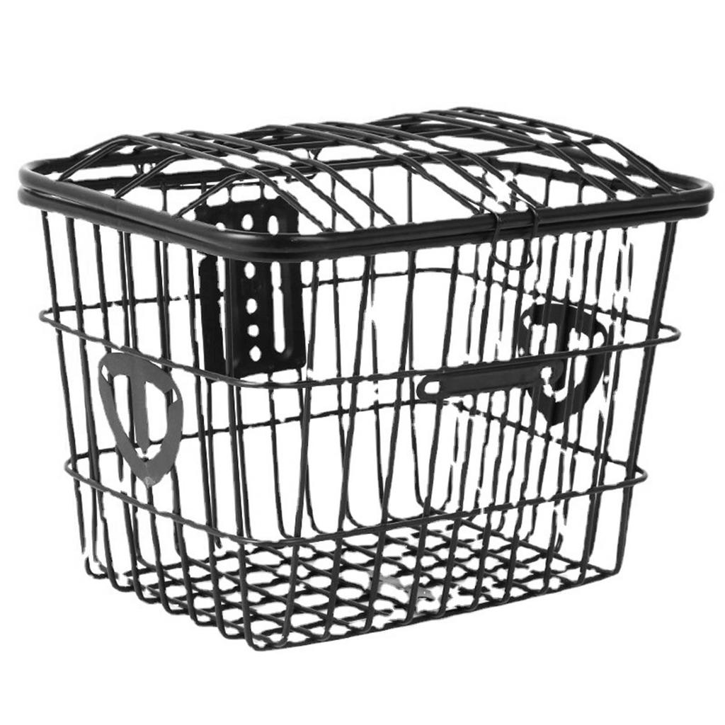 Bike Front Basket Universal Rustproof Strong Load Bearing Large Space Metal Iron Wire Electric Bike Basket for Outdoor