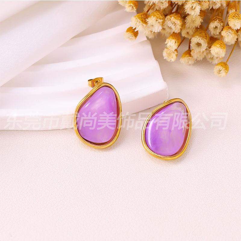 

European and American stainless steel disc earrings, high-end fashion stud earrings, versatile temperament, trendy INS style earrings