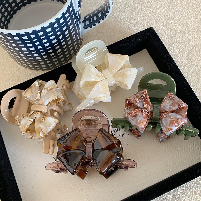 Acetate Bow Crab Hair Clip For Women Trendy Claw Clips Popular Hair Accessories Girls Hairpin Party Jewelry Headwear
