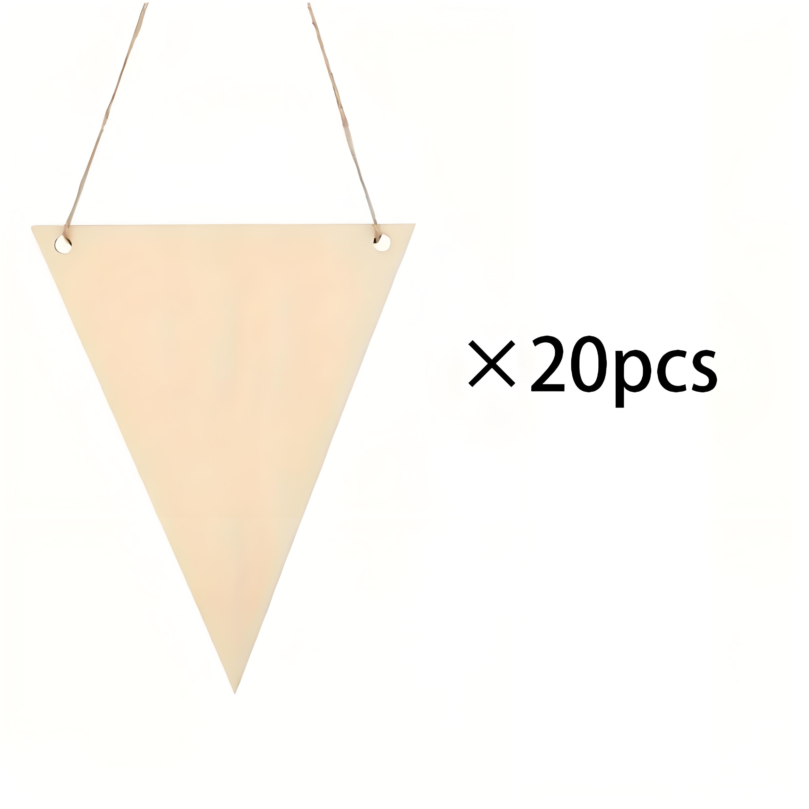 

20/30 DIY wooden triangle banner, blank wood chip hanging, suitable for home, Halloween and Christmas crafts