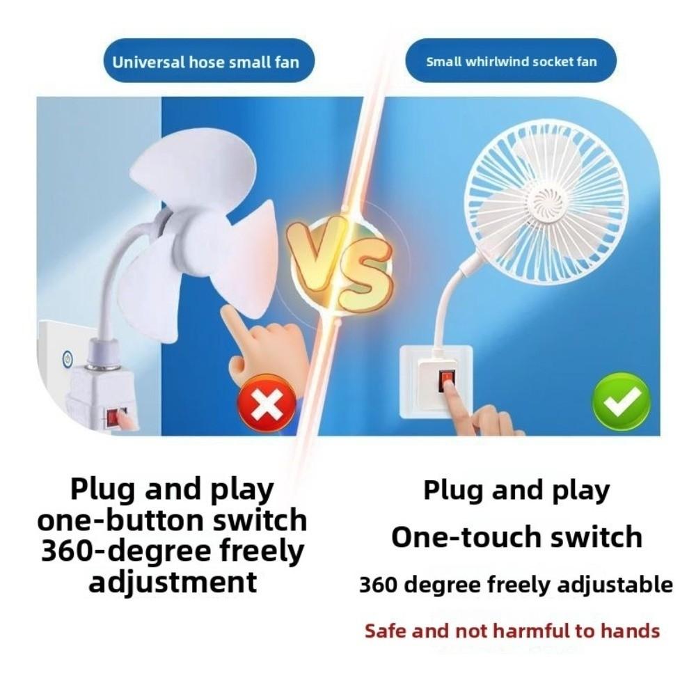 Space Saving Energy Efficient Fan 3-Prong Plug Design Quiet Operation Fan Socket Fan  Kitchen