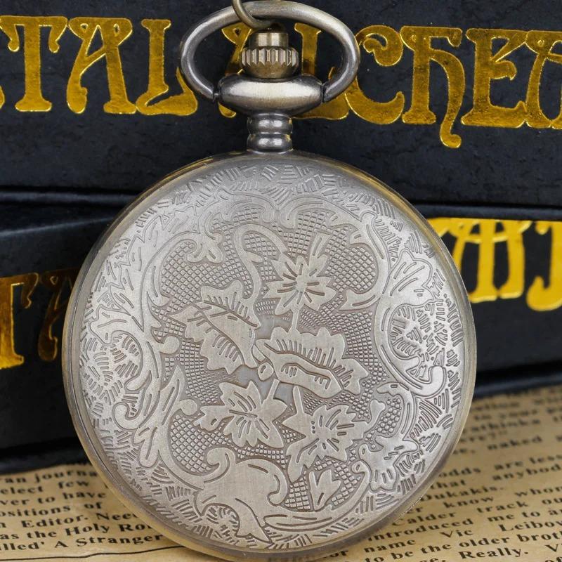 Bronze Strange Vintage Quartz Pocket Watches Necklace Steam Punk Pendant Mens Women Pocket FOB Watch Halloween Gifts