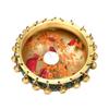 Two Moustaches 100% Pure Brass Ethnic Traditional Bowl with Bells, Gemstone Work, Material Brass, Pack of 1