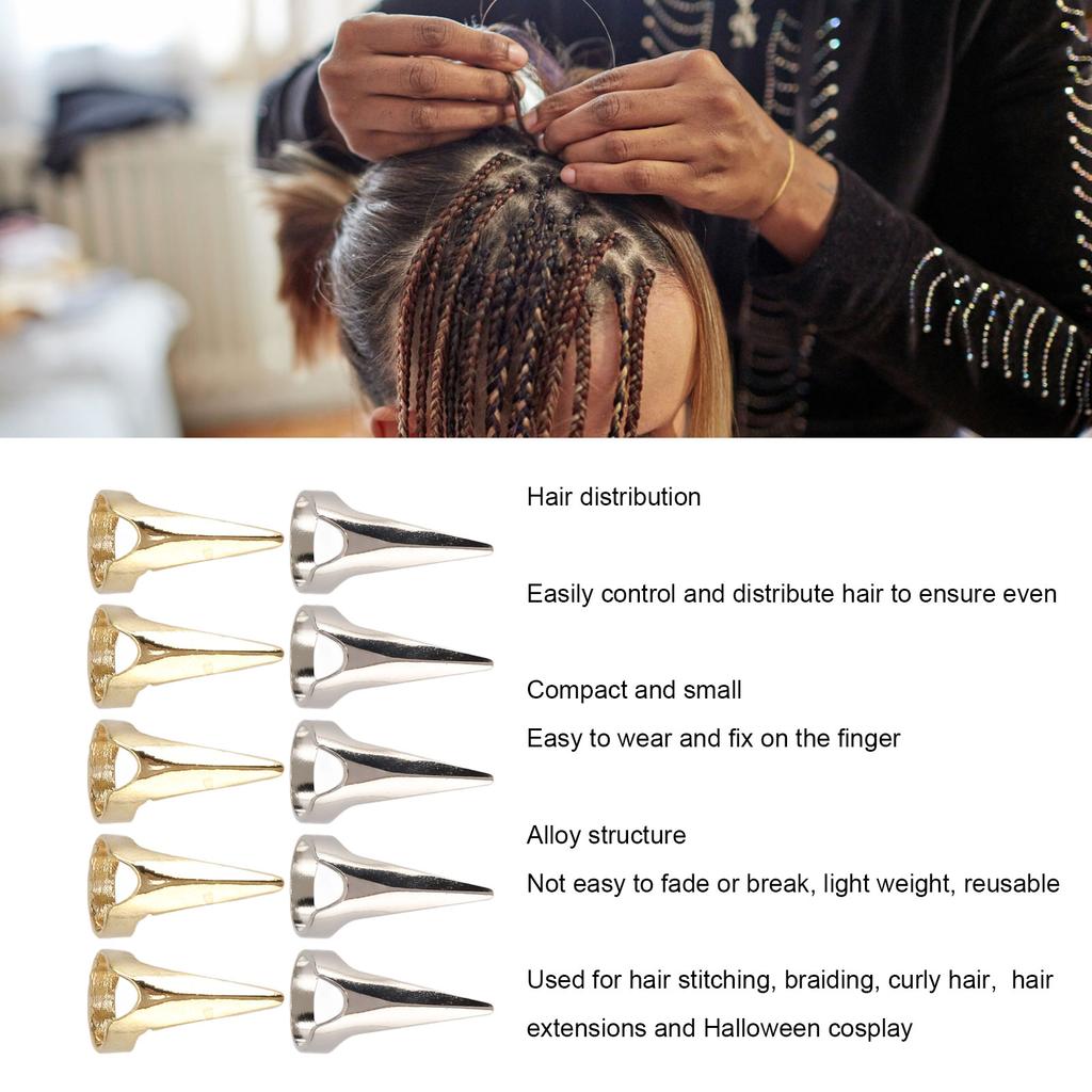 10PCS Hair Parting Ring Hair Selecting Tool for Halloween Cosplay Sectioning Hair Extensions Braiding Hair Styling