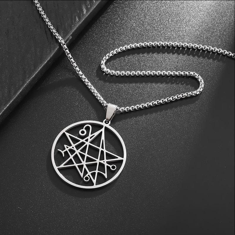 European and American Fashion Necklace Stainless Steel Pendant Satan Death Economics Casual Necklace