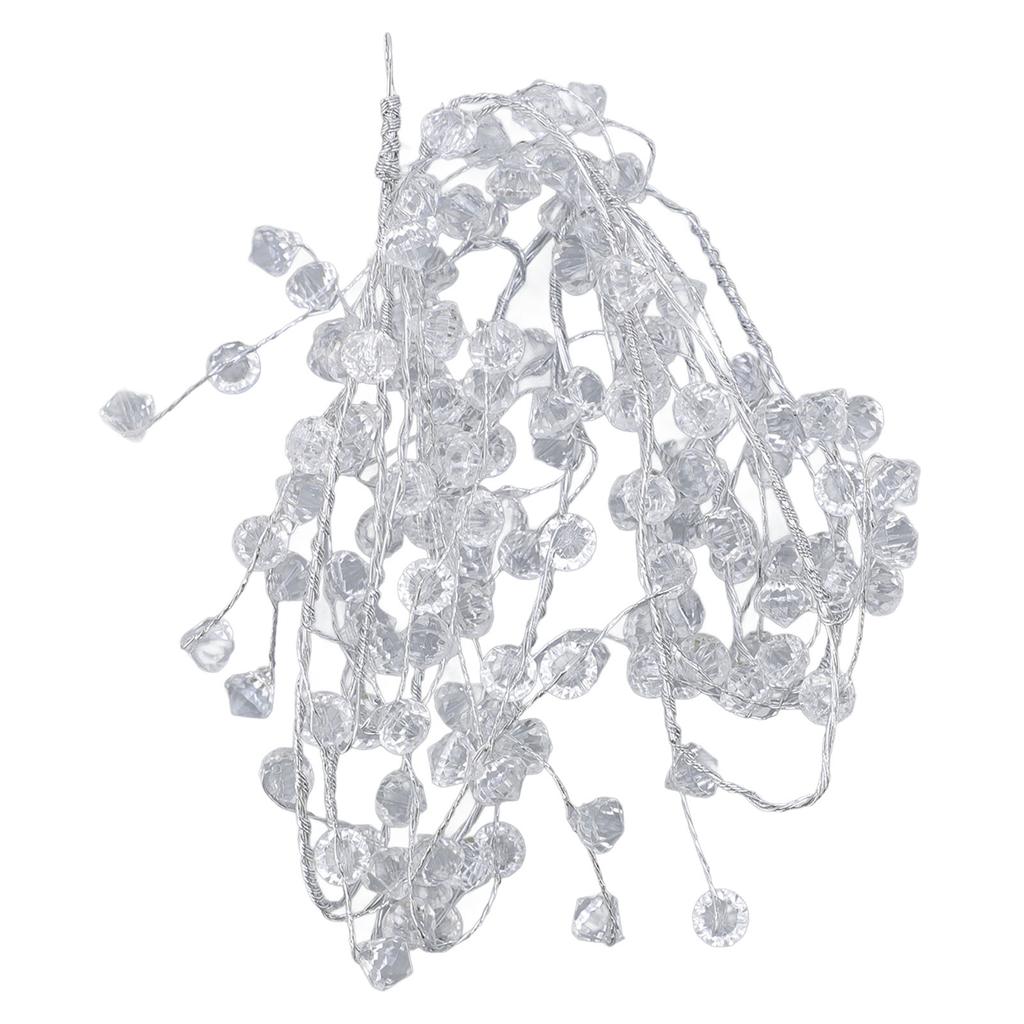 1.2m Ice Wire Clear Garland Flexible Wire Decorative Jewel Bead Garland for Stage Light Crafts