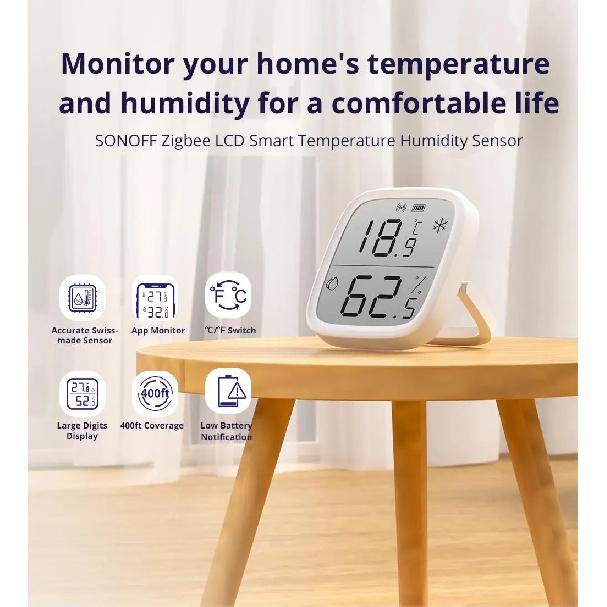 SONOFF SNZB-02D Zigbee Smart Temperature Humidity Sensor Transducer Real-time Monitor Ewelink Alexa Google Home Assistant Alice