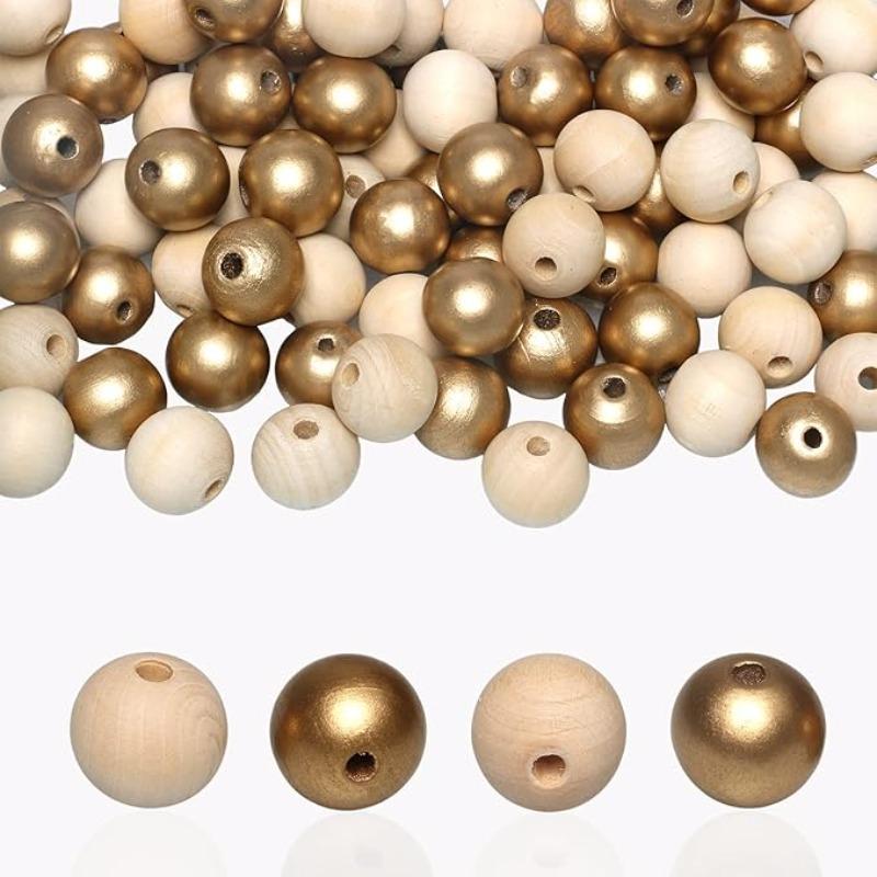 100 Beads 16mm Wooden Loose Spacer Beads for Crafts Making, Colorful Farmhouse Wooden Beads for Home Decor