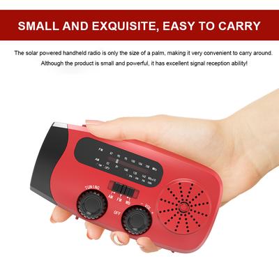 Emergency Hand Crank Radio with LED Lights Portable Phone Charger USB Charged & Solar Power Multifunctional for Outdoor Survival