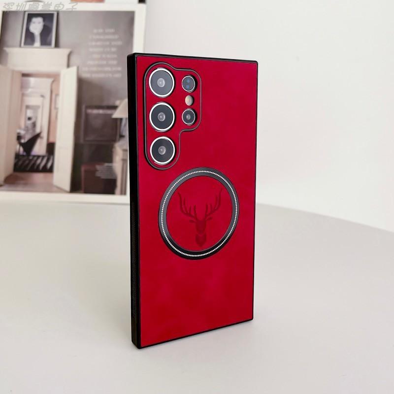 Applicable to Samsung S25u mobile phone case, new magnetic cloth pattern Elk note20 anti-drop cover feeling S24P all-inclusive