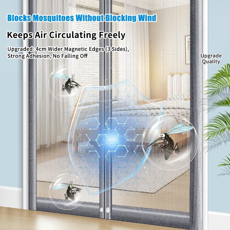 Magnetic Anti-Mosquito Screen Self-adhesive Door Curtain Anti Insect Fly Mesh Net Curtain for Summer No Punching Magnetic Screen