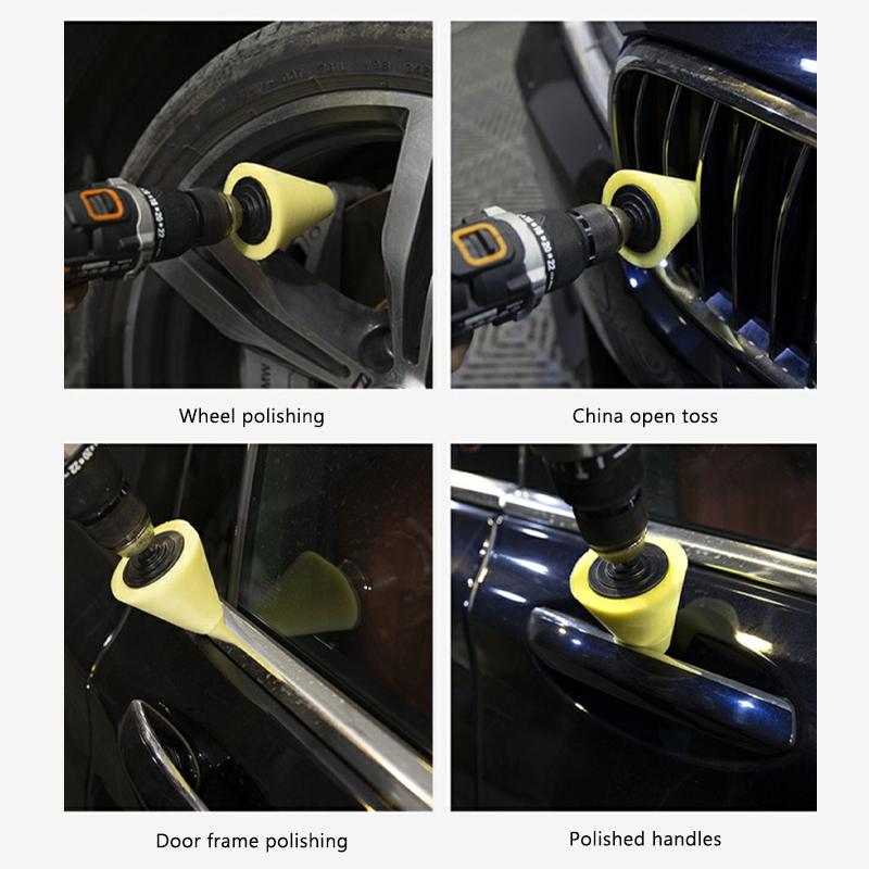 SEAMETAL 3PCS Car Tyres Foam Polishing Sponge Buffing Pad Car Polisher Tires Wheel Hub Polishing Tool