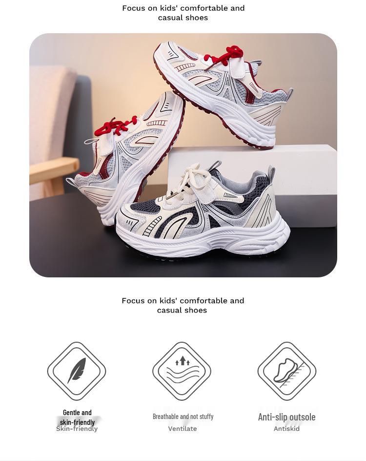 2026 Spring New Children's Mesh Running Shoes - Casual Sports Shoes for Girls