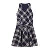 French v-neck neck plaid dress women's summer new temperament slim fit small man short
