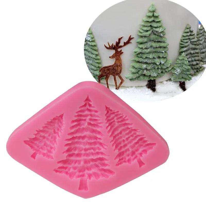Moule en Silicone Arbre de Noël à 3 Trous DIY Chocolat Fondant Fait Main Outils de Décoration de Gâteau Moules en Résine Art Outils de Cuisine pour la Pâtisserie