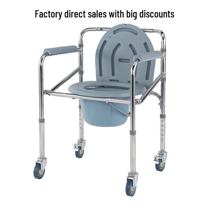 Foldable Multifunctional Commode Chair for Elderly & Pregnant Women
