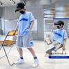 Boys Loose Casual Sets Summer Teen Gradient T-shirts+Shorts 2Pcs Big Kids Sport Short Sleeve Clothes Suits Children Print Outfit