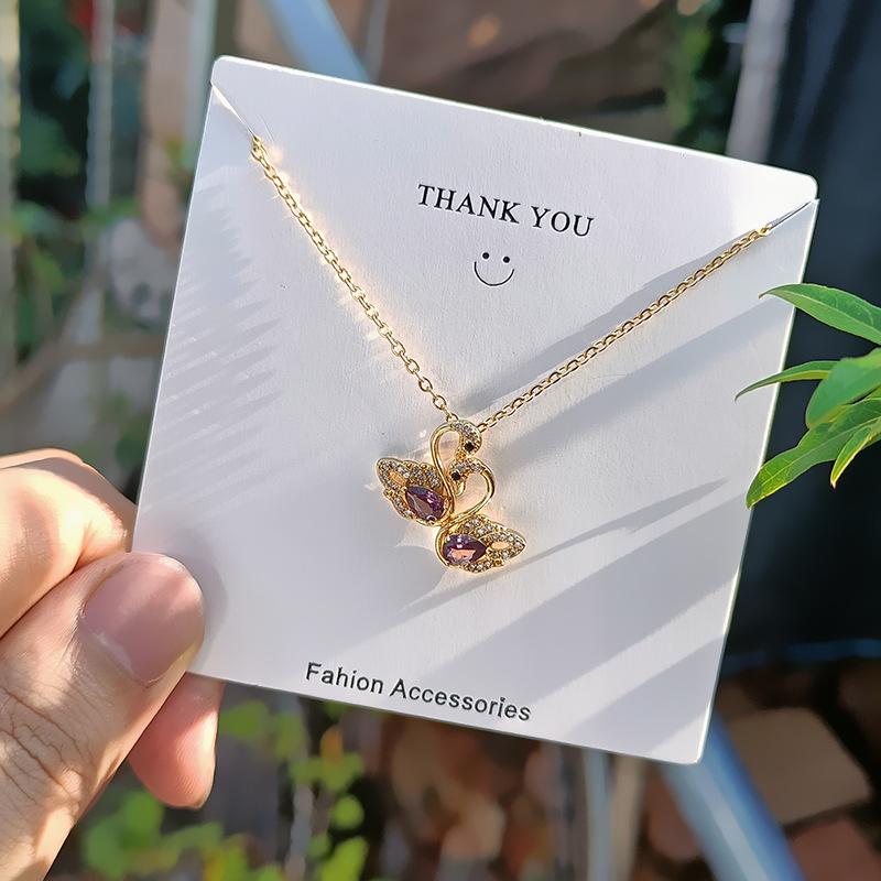 Golden Luxury Diamond Titanium Steel Necklace Women Fashion Slim Waist H Pendant Collarbone Chain