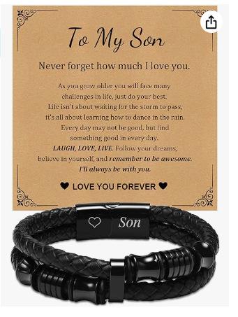 Leather rope bracelet cowhide men's double-layer stainless steel leather woven bracelet handmade multi-layer bracelet