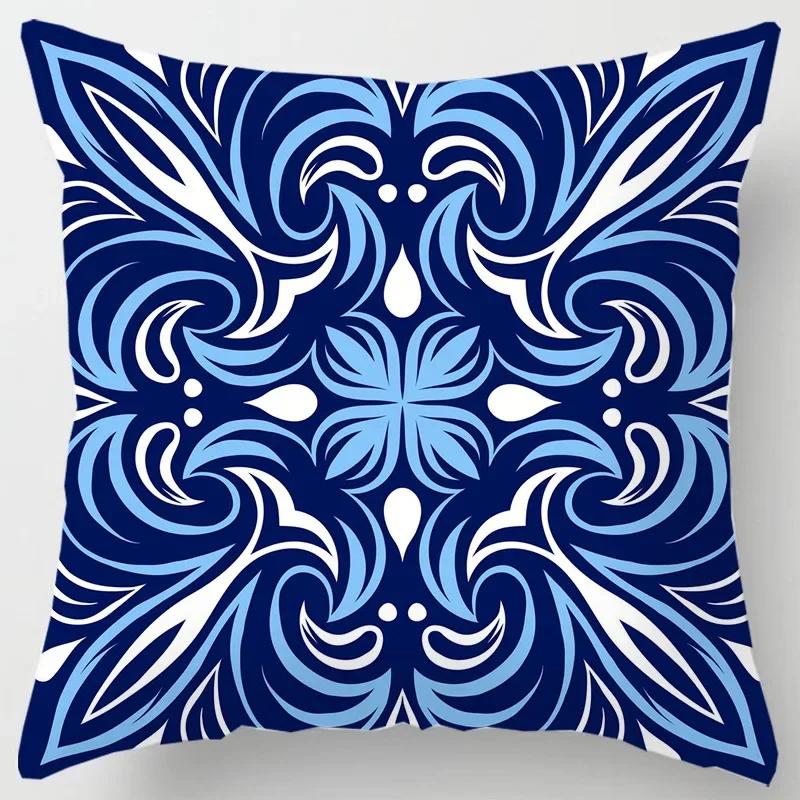 Colorful National Floral Antique Porcelain Print Pillowcase Comfortable Sofa Car Seat Cushion Cover Bohemian Hippie Home Decor