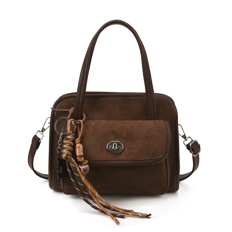 Women'S Mini Suede Shopper Shoulder Bag 2025 Winter Luxury Design Retro Handbags For Women Solid Color Shopping Tote Bags