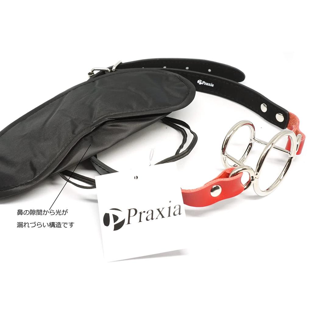 Praxia Metal Gag with Double Ring Mouth Mouth Mouth SM Goods Logo - Gag, Gag, Opener, [Includes Pouch/Cleaning Cloth]