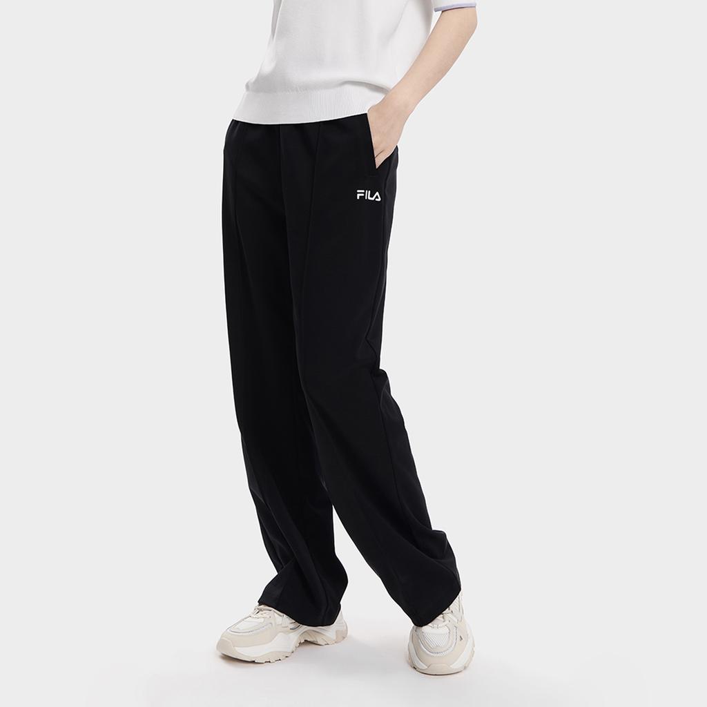 FILA 2023 Autumn New French Logo Woven Straight Leg Casual Pants Men Pants Deep-Black F11W338603FBK