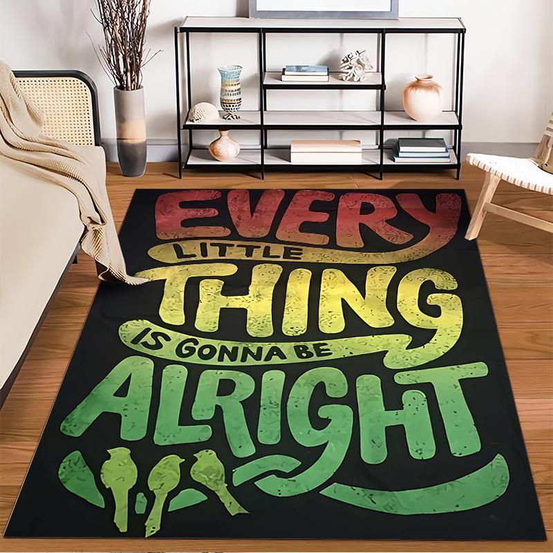 Colorful Inspirational Quote Carpet, "Every Little Thing" Design Suitable for use as an anti-slip for living room bedroom sofas