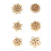 Wooden Stickers Flowers  5 X 4 Cm 6 Pieces