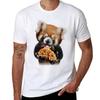 Red Panda Devouring Pizza T-Shirt Blouse korean fashion t shirt for men