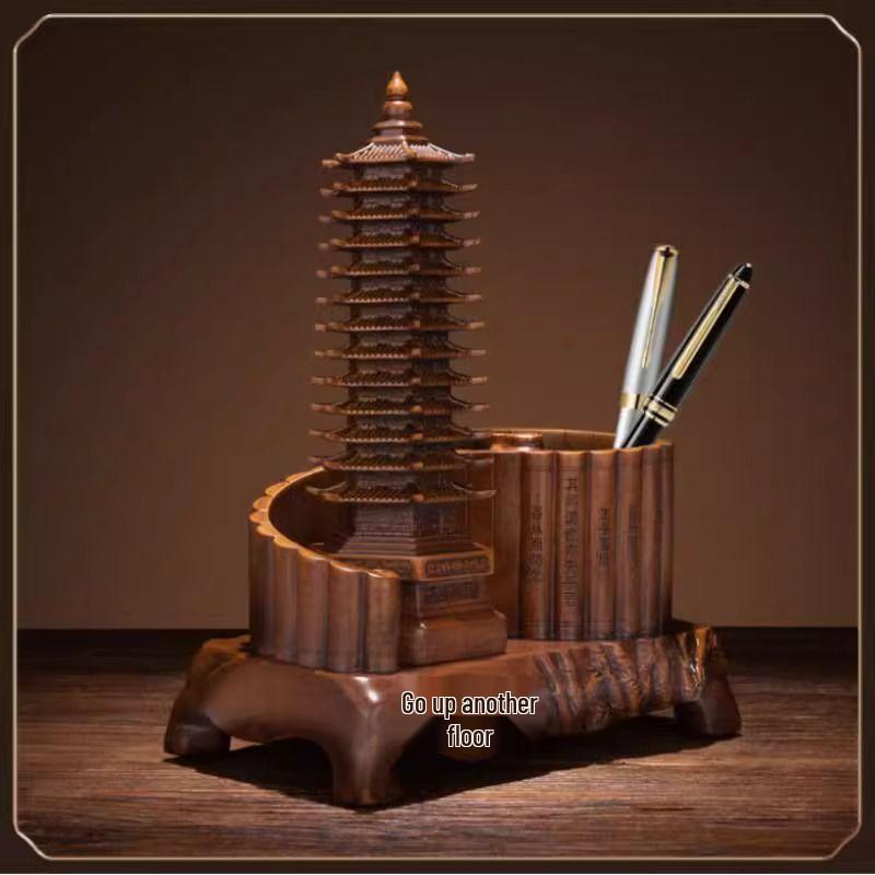 Golden Thirteen-Layer Wenchang Pagoda Figurine