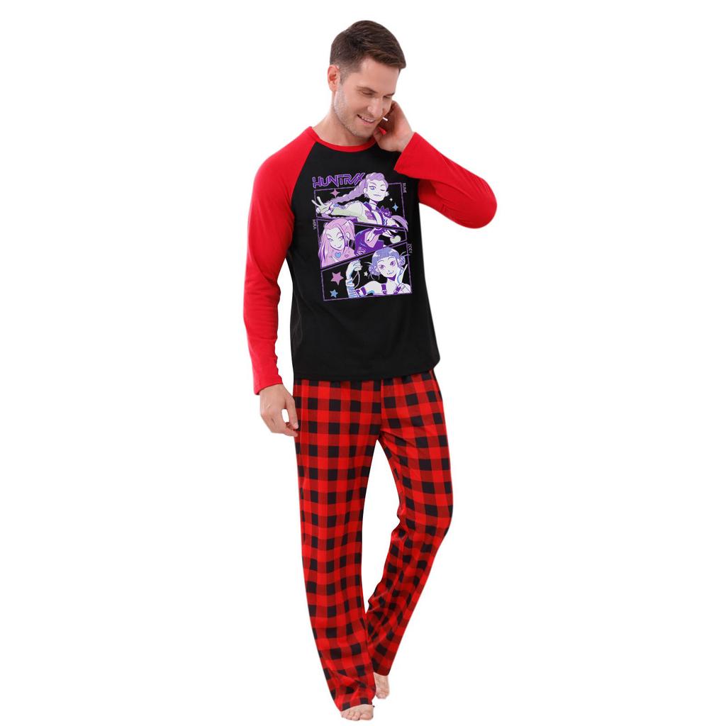 Nadruki Pasujące Rodzinne Zestawy Bluzki z Długim Rękawem+Spodnie Pasujące Rodzinne Zestawy