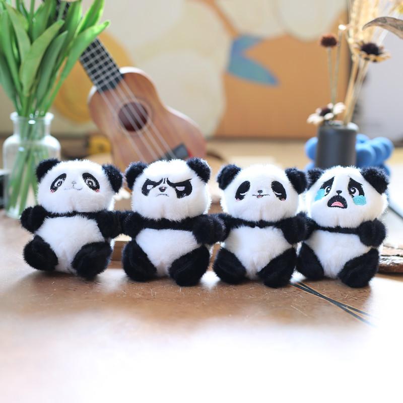 Adorable Plush Panda Keychain Super Soft Short Plush Stuffed Toy Bag Charm