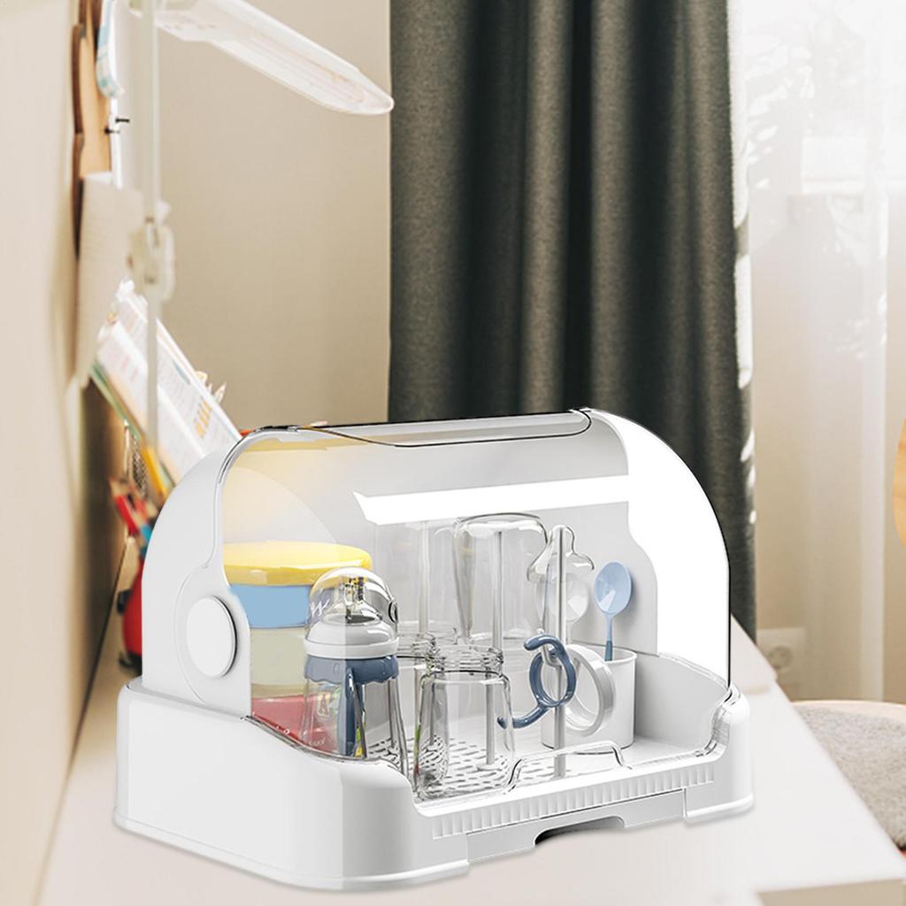 Baby Bottle Drying Rack Toddler Bottles Storage Box Dustproof Bottle Storage with Removable Drip Tray Durable Countertop Rack