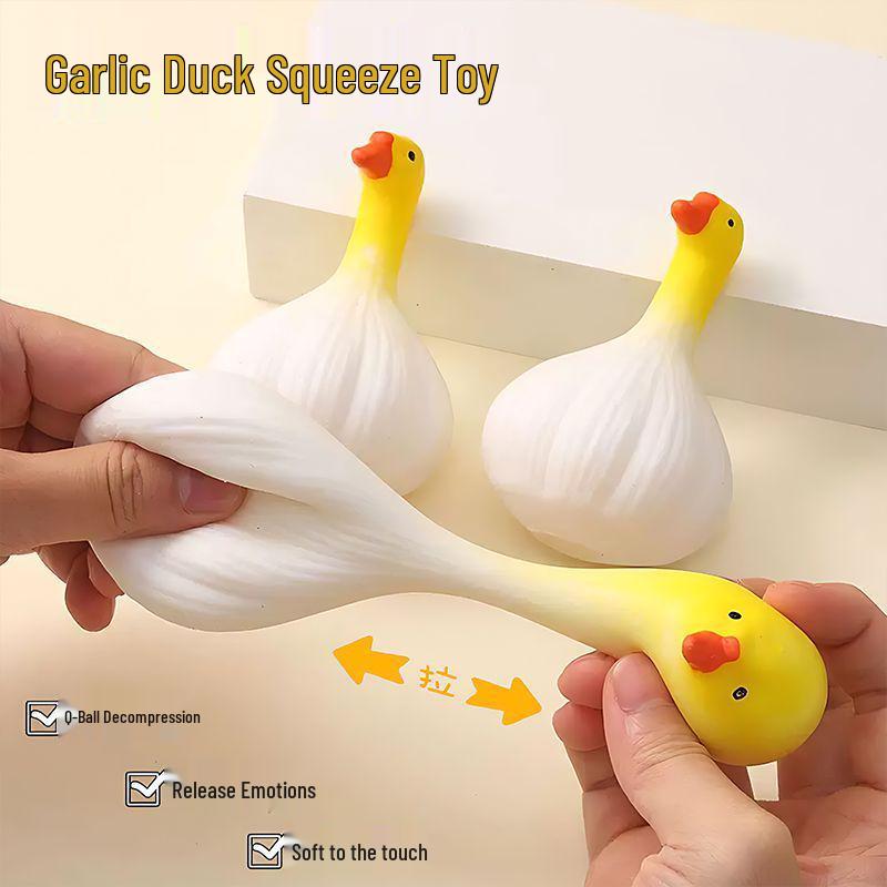 Garlic Duck Stress Relief Toy - Creative Slow Rebound Plush Ornament for Office Relaxation