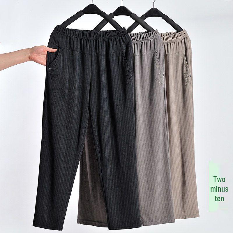 Summer Thin Large Size Nine-Point Pants for Middle-Aged and Elderly Women