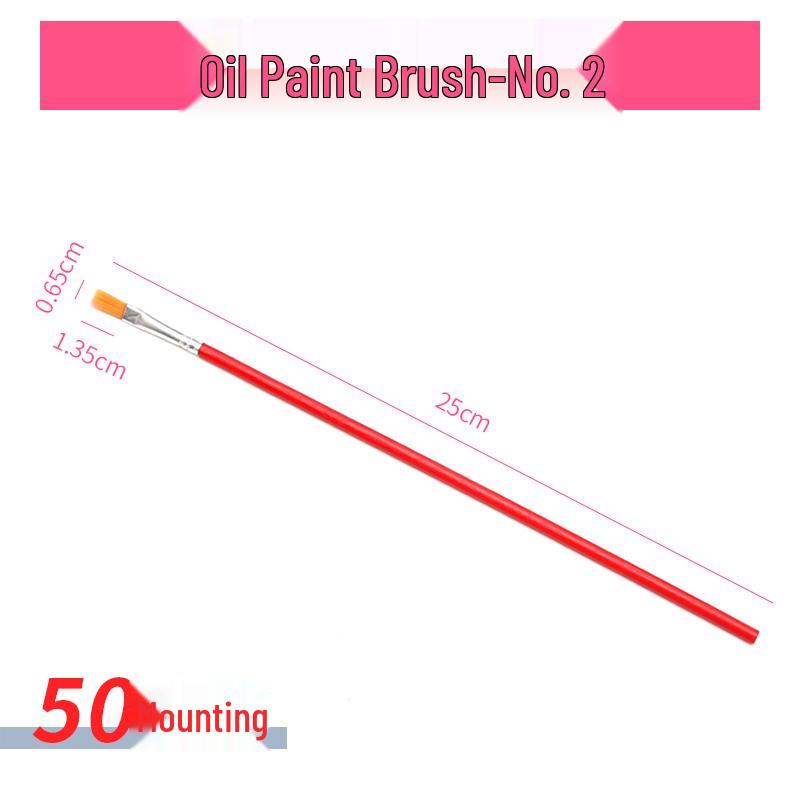 Nylon Flat Paintbrush Set for Oil, Gouache, Watercolor & Calligraphy