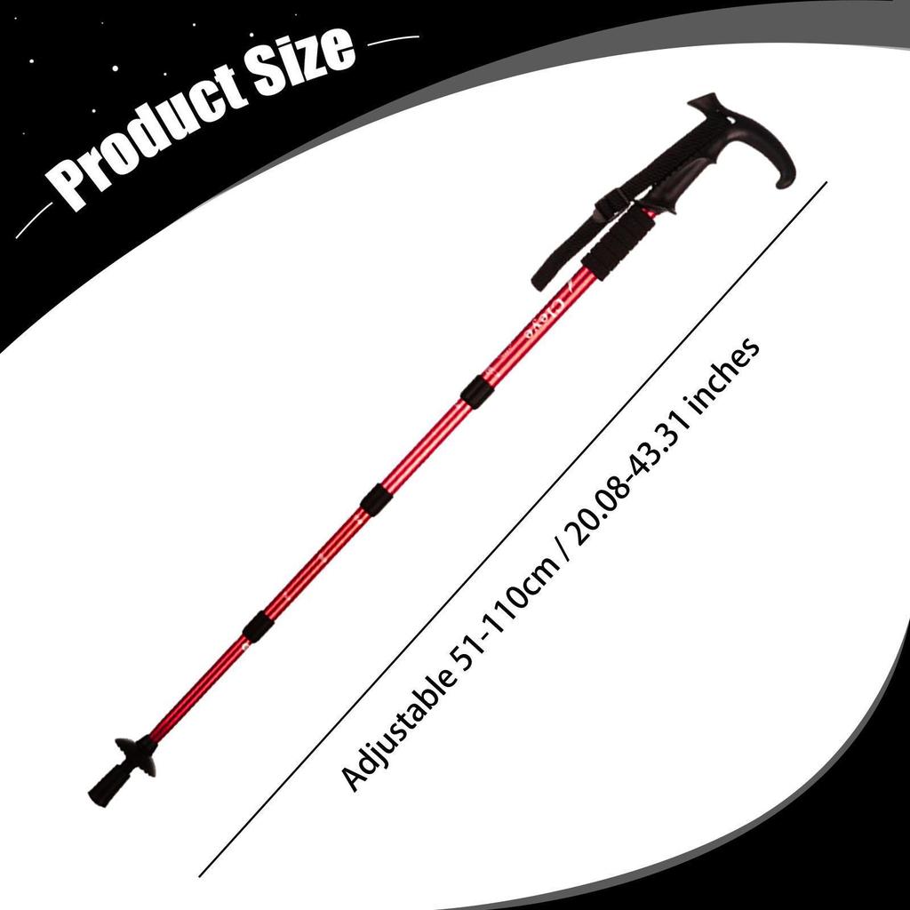 Hiking Poles Adjustable Portable Walking Cane for Backpacking
