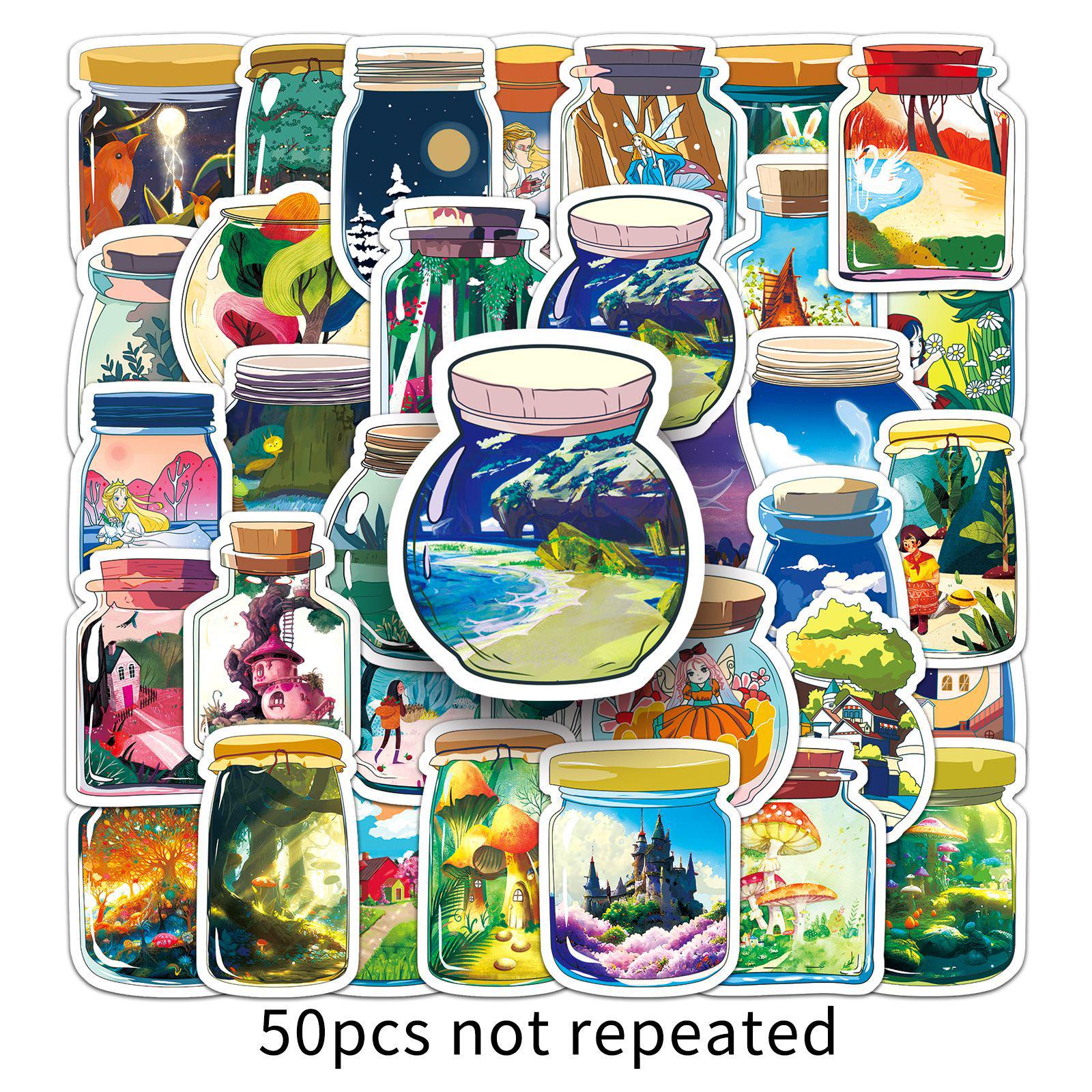 50 Cartoon World Doodle Stickers for Decorating Phones & Suitcases
