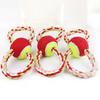 Pet Toys Figure-8 Shape Interactive Chewing Rope with Built-in Tennis Ball Durable Natural Cotton Tug of War Toy for Teeth Cleaning Fresh Breath Dogs