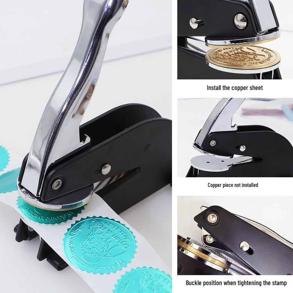 Custom Steel Embossing Pliers for Wedding Logo/Name & Pattern – Raised or Recessed Design Sticker.