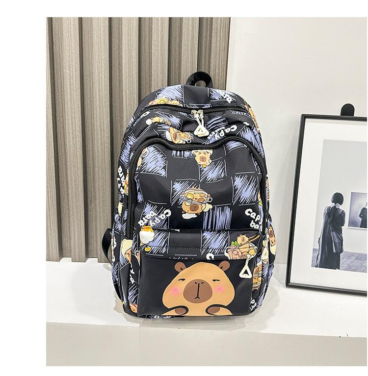 Backpack Printed Capybara Outdoor Large Capacity Travel Bag Student Schoolbag