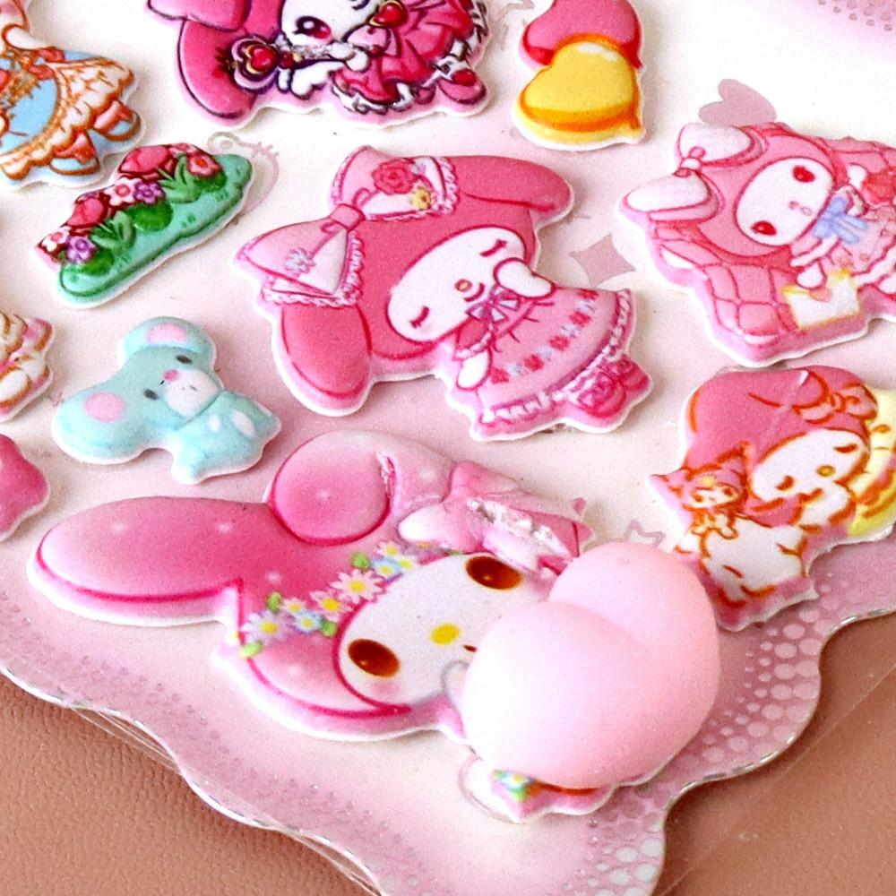 3pcs Funny Sanrio Happy Buttocks Stickers Kuromi Melody Creative Soft Pinched Decompression Toy Decals for Phone Notebook Laptop