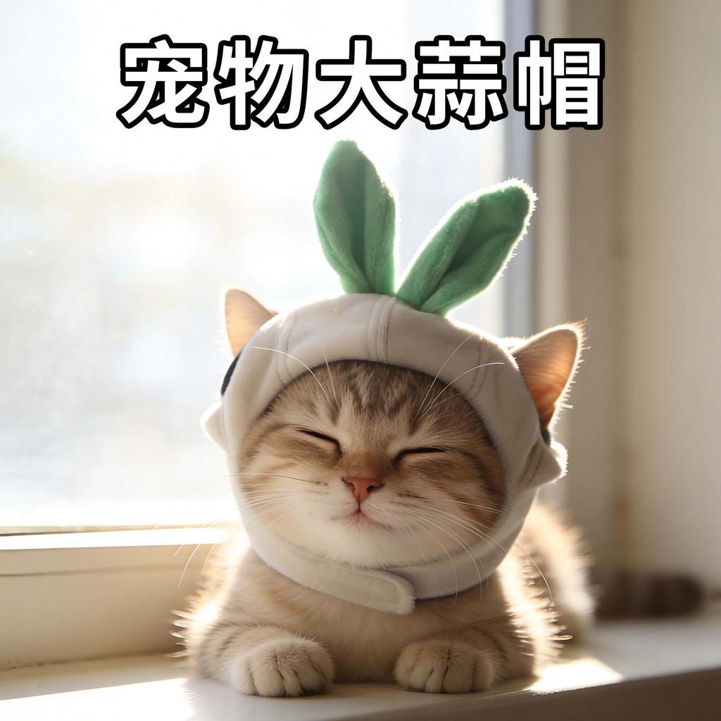 Pet hat funny costume chicken leg headdress, apple hat, cat cute leaky ear hat