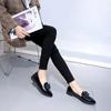 Fashion Women's Loafers Bow Pointed Toe Flat 2024 New Shoes for Women Patent Leather Shallow Mouth Casual Comfortable Ladies Shoes