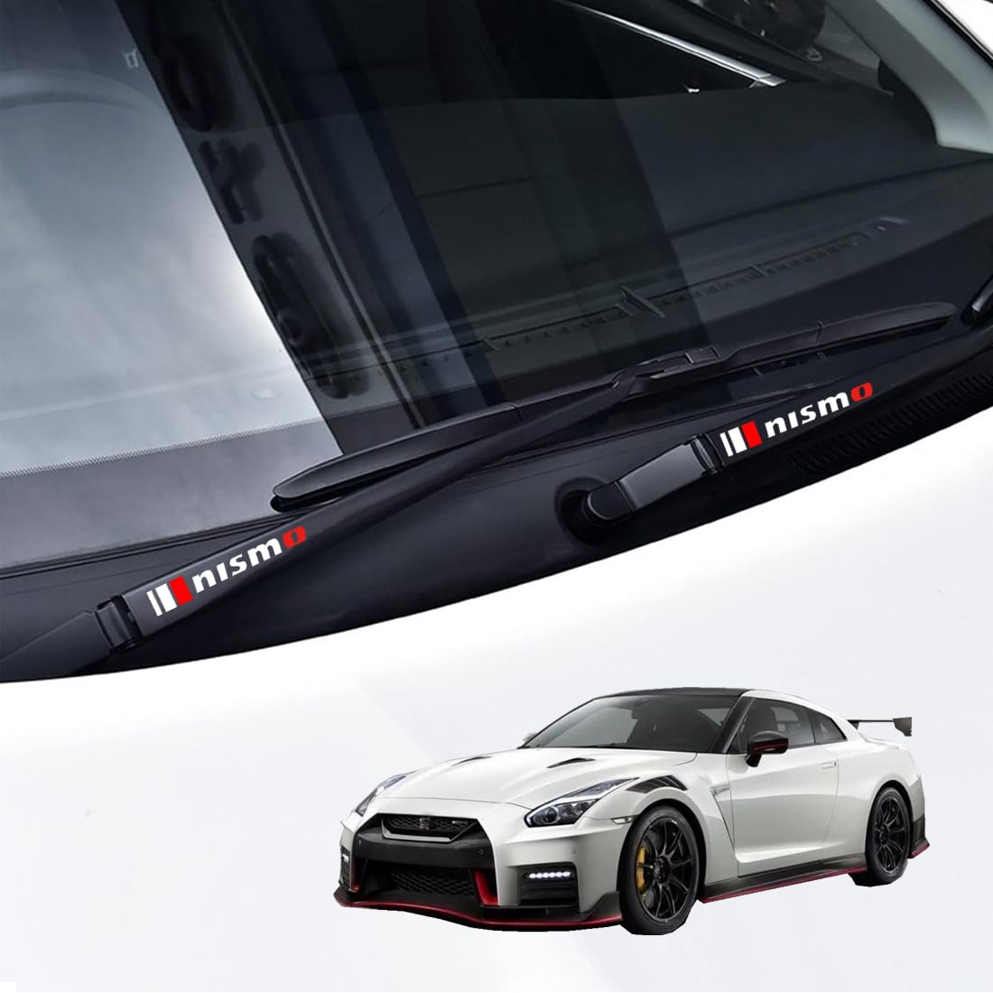 Set of 4 stickers for all series, wiper, side mirror, nismo